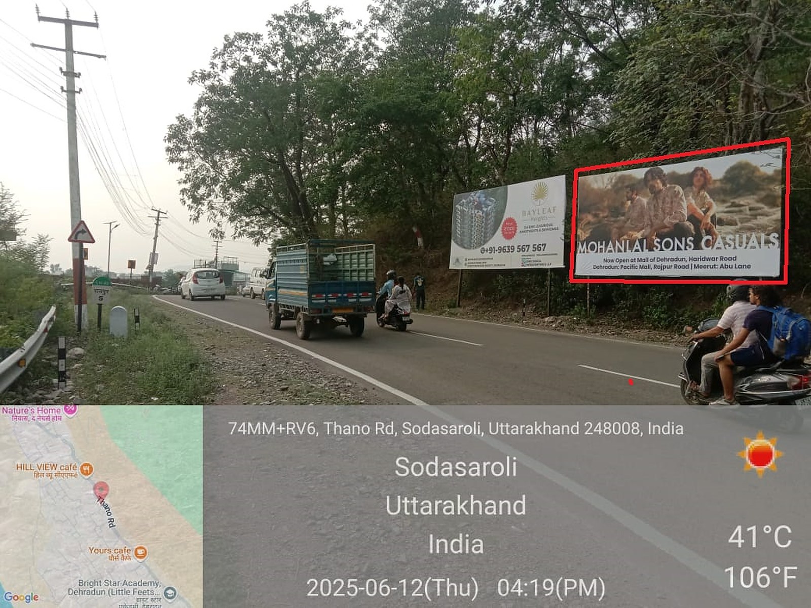 Hoarding in Thano Road, Dehradun