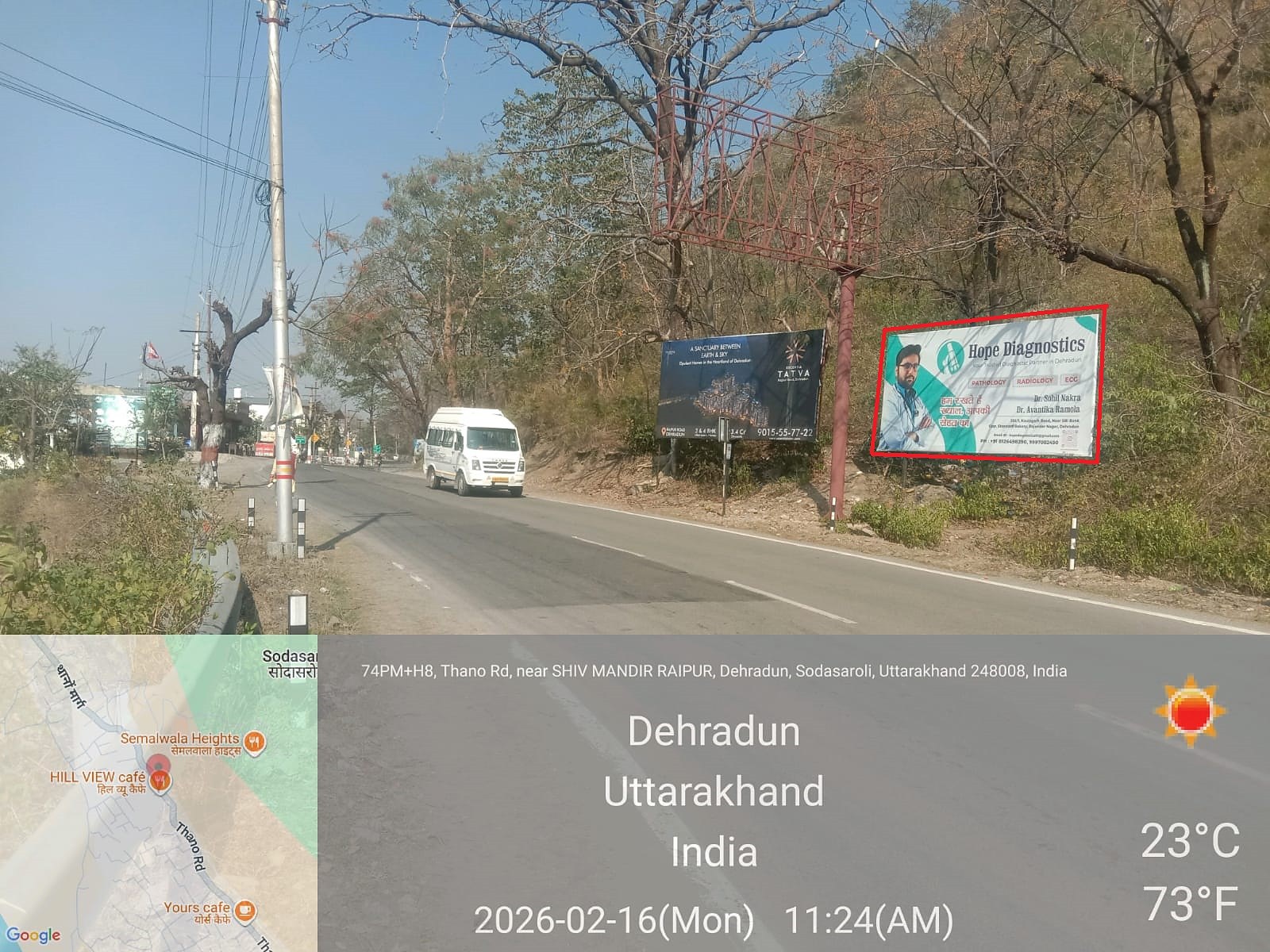 Hoarding in Thano Road, Dehradun