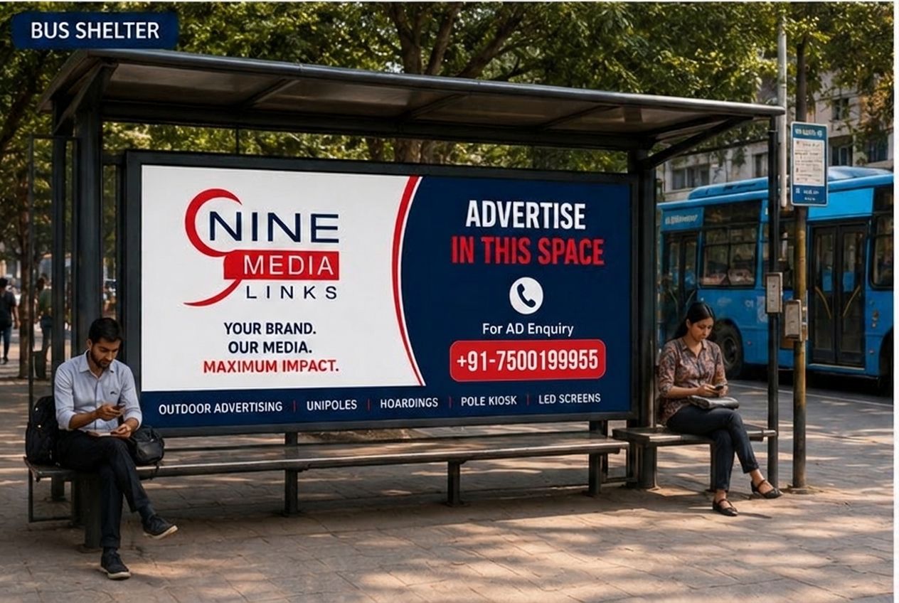 Bus shelter advertising by NINE MEDIA LINKS